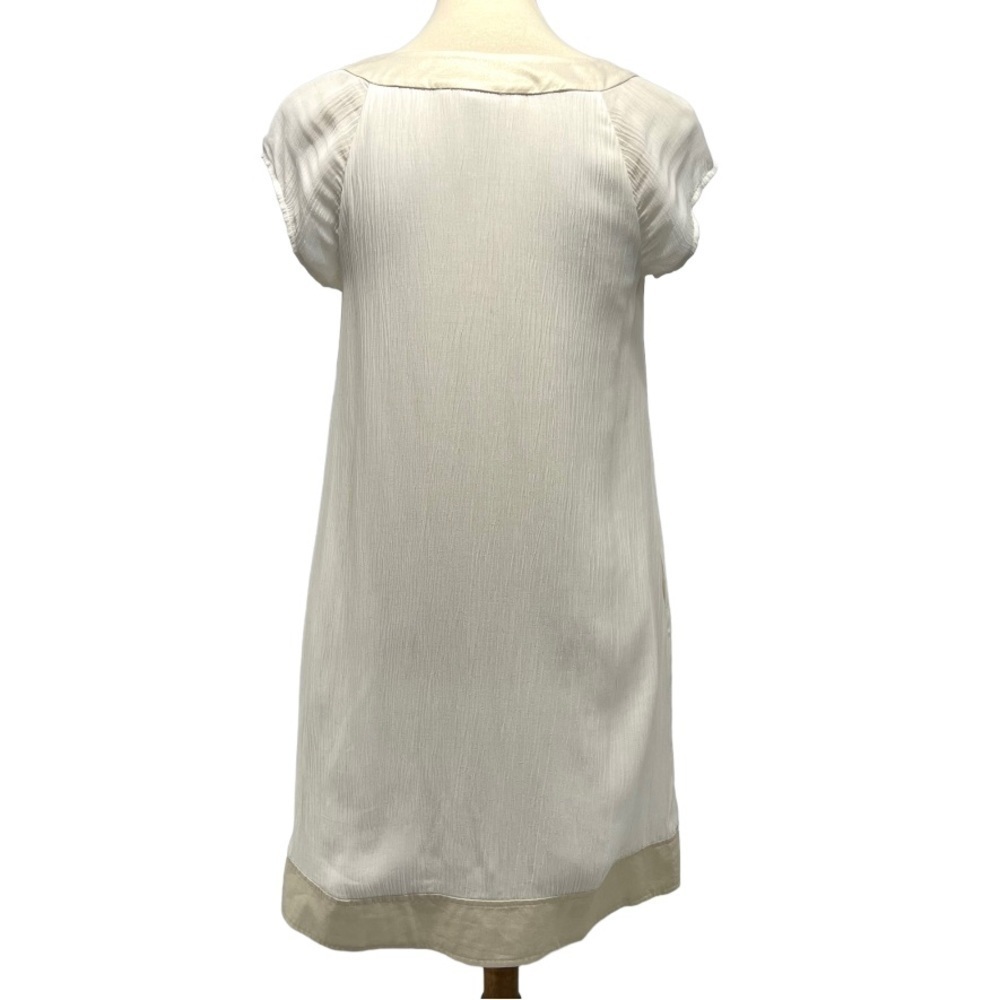 Diane Von Furstenberg Ivory Silk Blend Crepe Scoop Neck Sleeveless Dress Size 4 - Picture 6 of 10